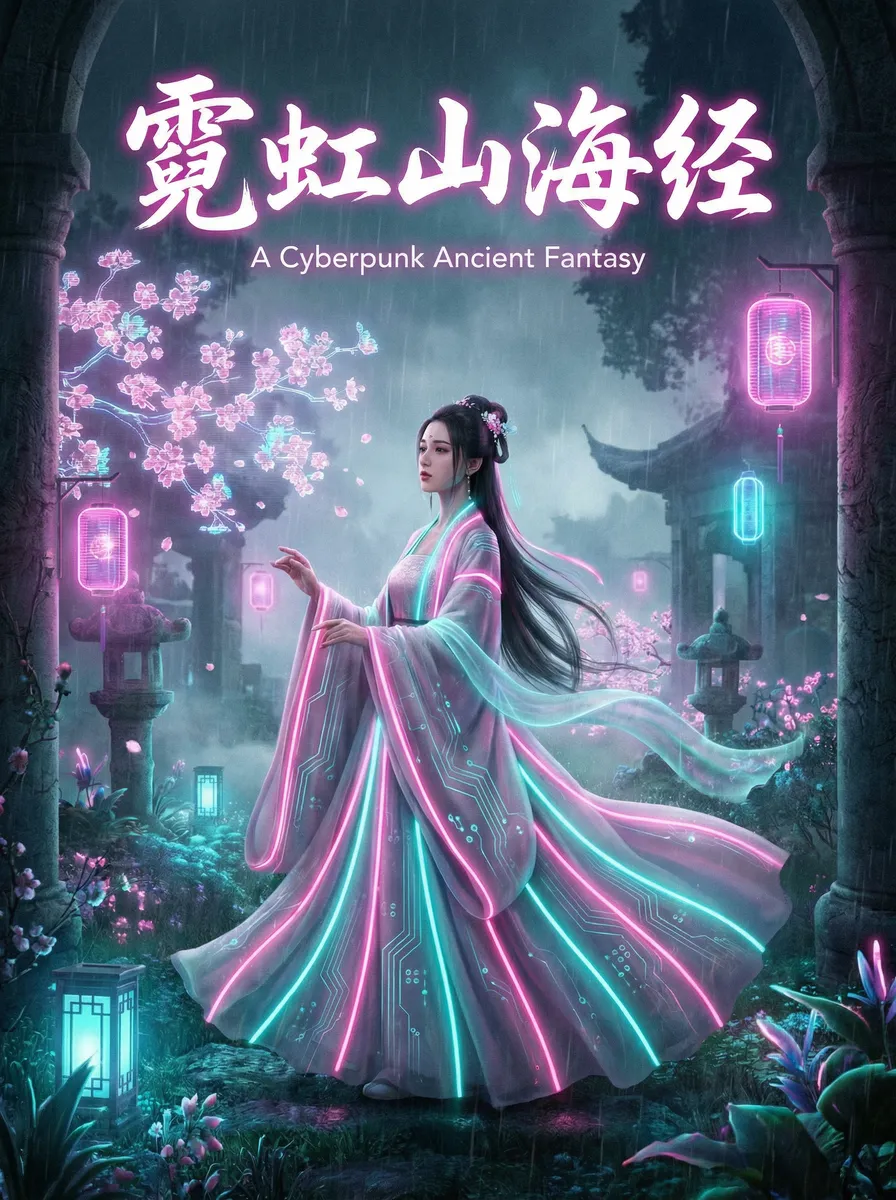 蘑菇视频网址 古风奇缘短剧 - 霓虹山海经海报